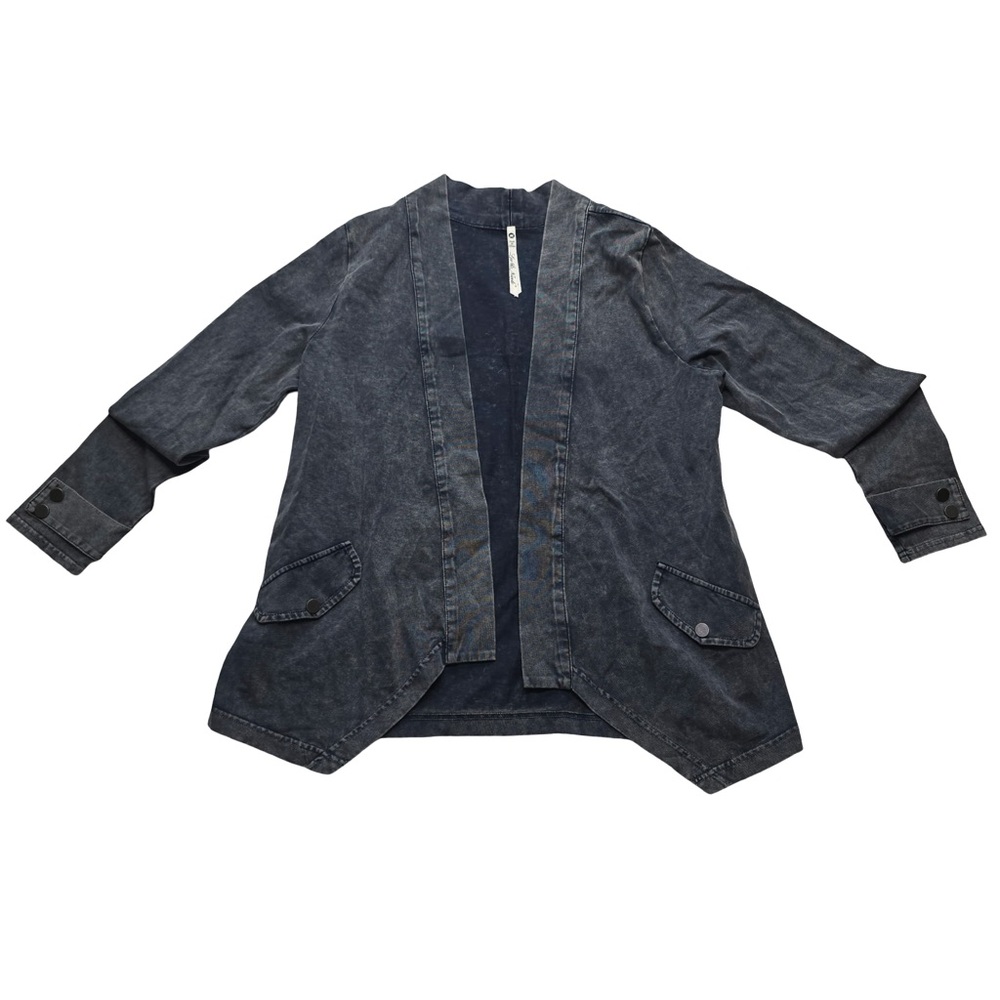 Leo & Nicole Open Front Acid Wash‎ Jacket Blue Women’s M